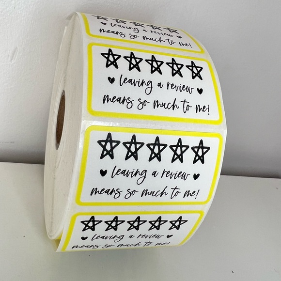 Leave a review stickers | 100 Thank you stickers Packaging Supplies NEW - Picture 4 of 12
